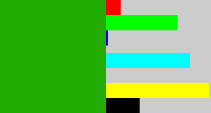 Hex color #23ad04 - green