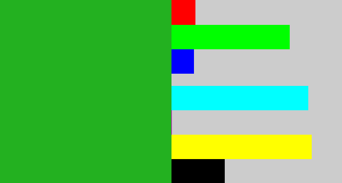 Hex color #23b120 - green