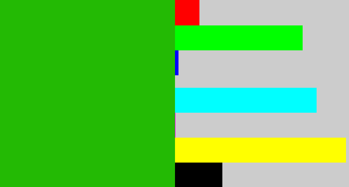 Hex color #23ba04 - green