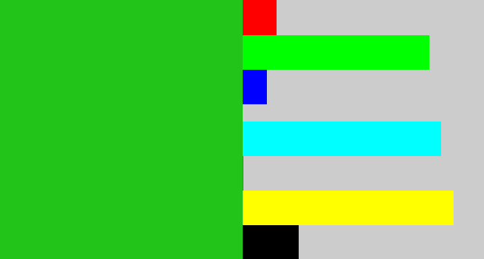 Hex color #23c41a - green