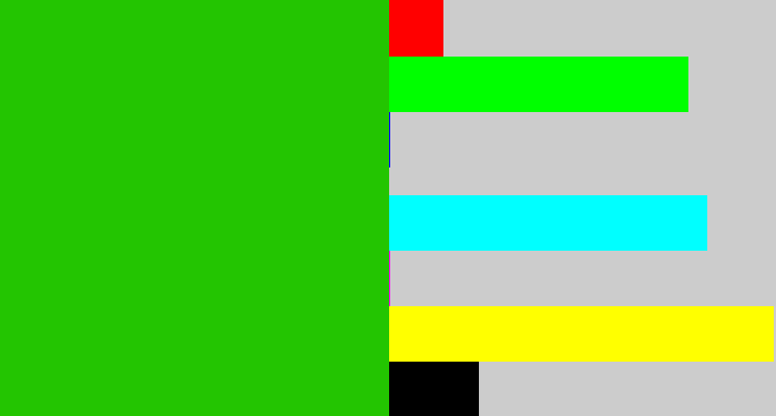 Hex color #23c501 - vibrant green