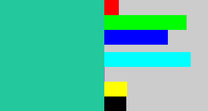Hex color #23c99c - greenblue