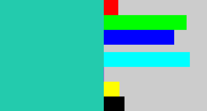 Hex color #23cbad - tealish
