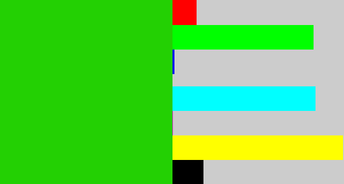 Hex color #23d003 - vibrant green