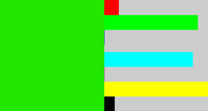 Hex color #23e601 - vivid green