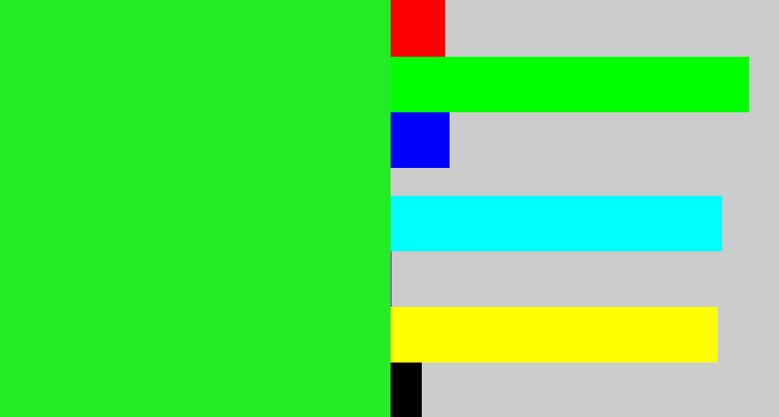 Hex color #23eb25 - radioactive green