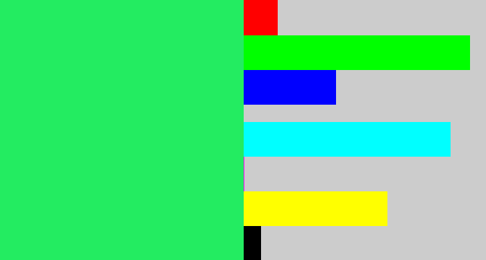 Hex color #23ec61 - bright light green