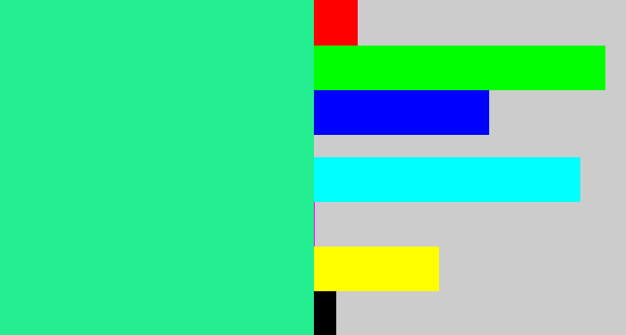 Hex color #23ee8f - wintergreen