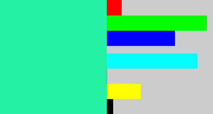 Hex color #23f0a3 - greenish cyan