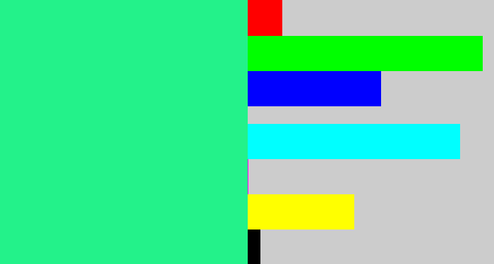 Hex color #23f28a - wintergreen