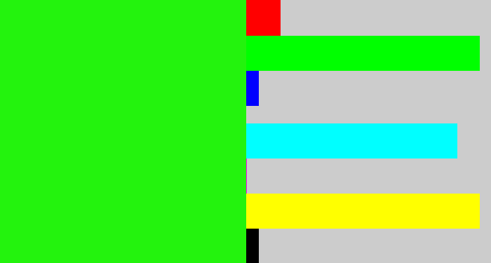 Hex color #23f30d - electric green