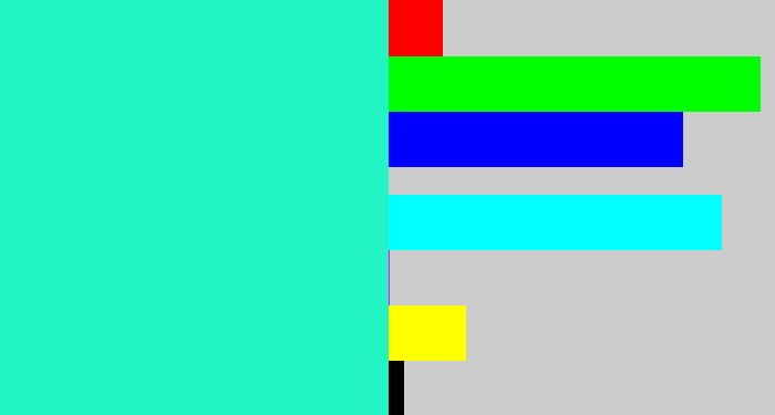 Hex color #23f4c3 - greenish cyan