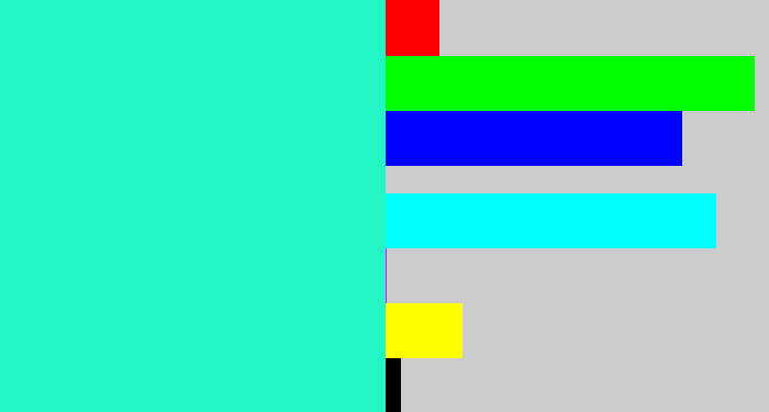 Hex color #23f5c5 - greenish cyan