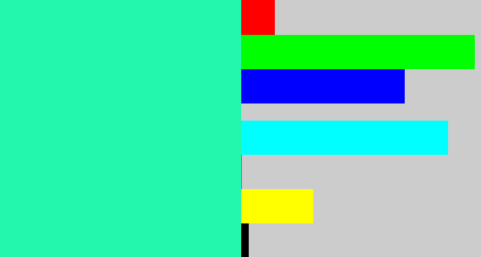 Hex color #23f7ad - greenish cyan