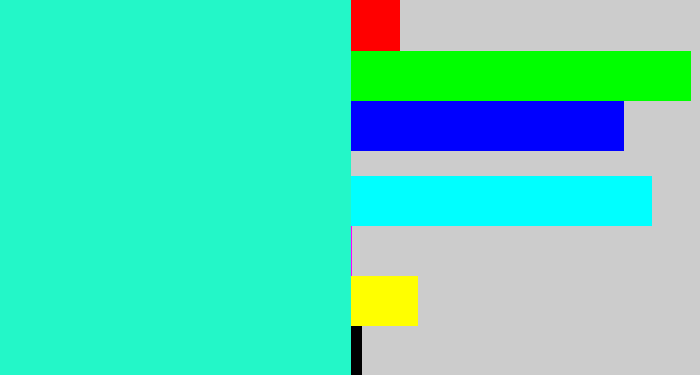 Hex color #23f7c8 - greenish cyan