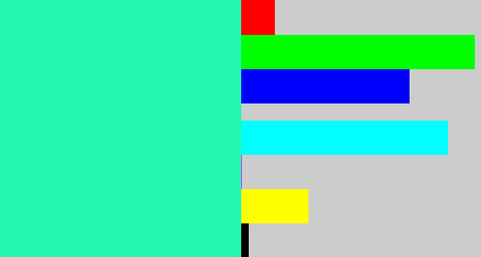 Hex color #23f8b3 - greenish cyan