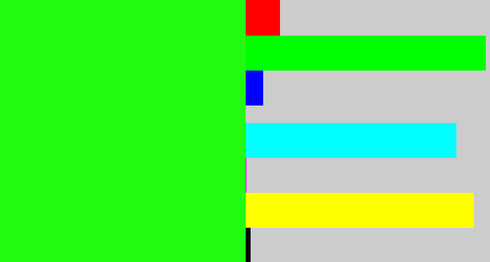 Hex color #23fa11 - electric green