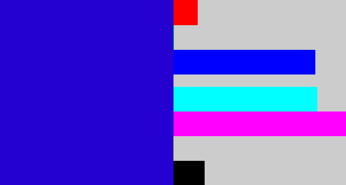 Hex color #2401d1 - ultramarine blue