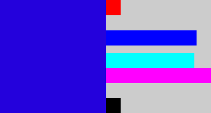 Hex color #2401dc - ultramarine blue