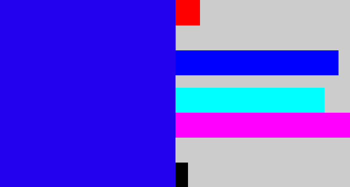 Hex color #2401ee - ultramarine blue
