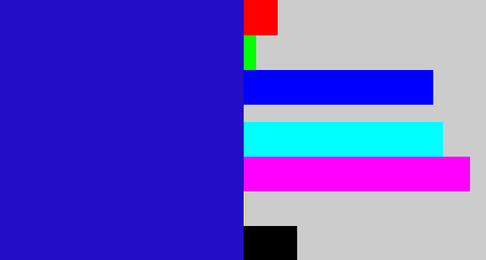 Hex color #240dc6 - ultramarine