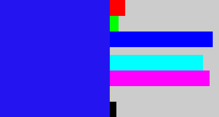 Hex color #2415f0 - ultramarine blue