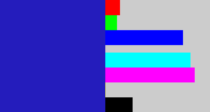 Hex color #241cbc - indigo blue