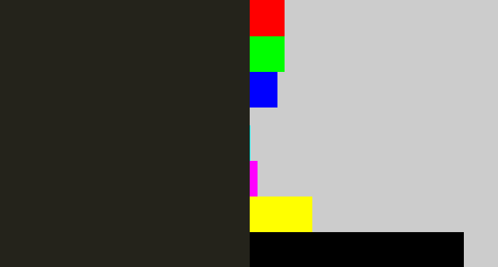 Hex color #24231b - dark