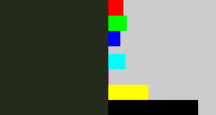 Hex color #242b1b - dark