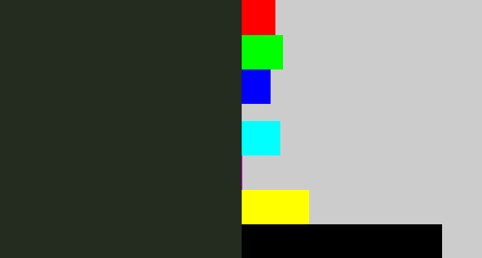 Hex color #242b1f - dark
