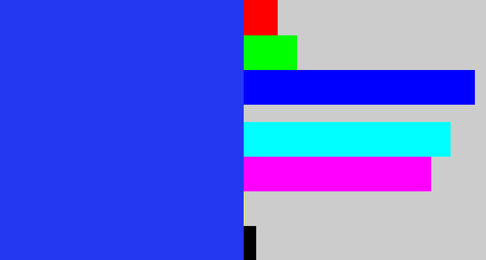 Hex color #2437f1 - vivid blue