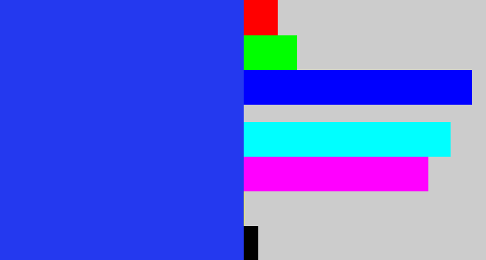 Hex color #2439ef - vivid blue