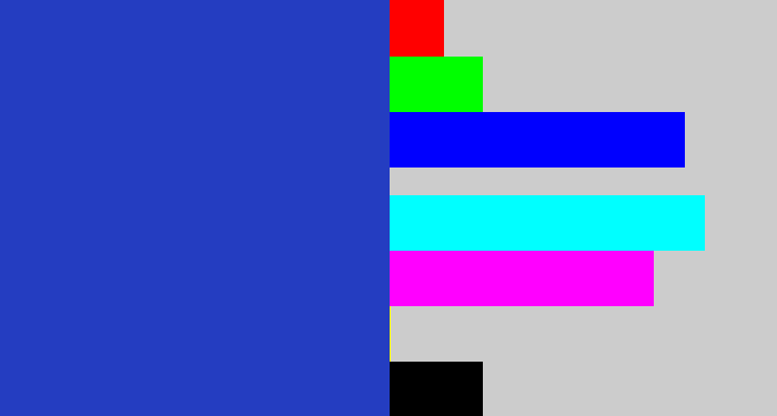 Hex color #243dc1 - blue blue