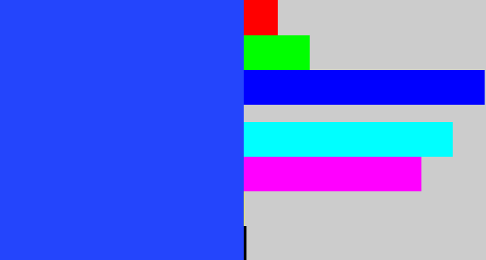 Hex color #2445fc - vivid blue