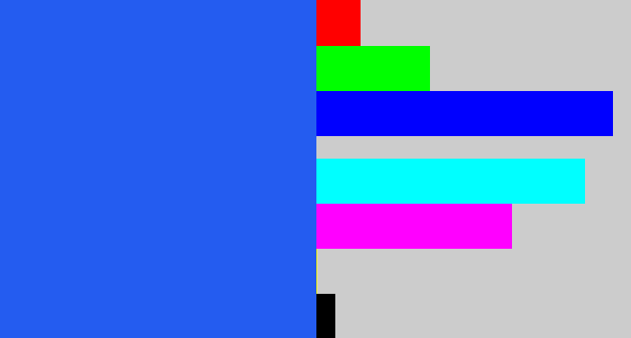 Hex color #245cf0 - azul