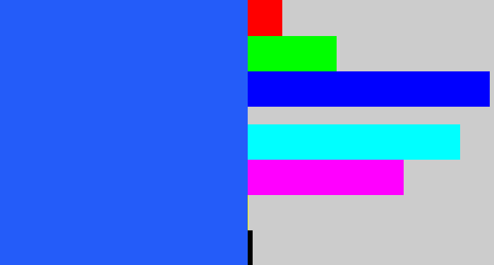 Hex color #245cf9 - azul