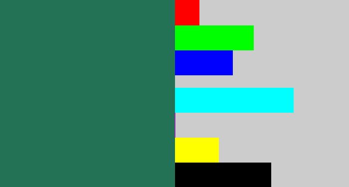 Hex color #247255 - dark green blue