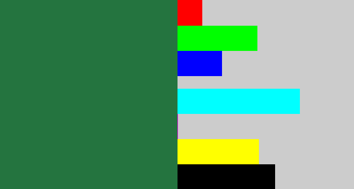 Hex color #24743f - darkish green
