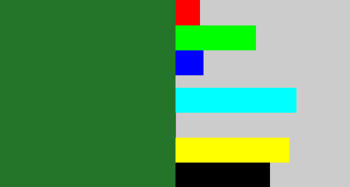 Hex color #247529 - darkish green