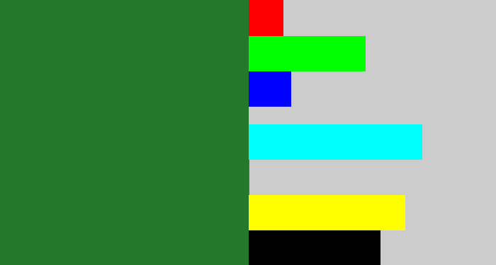 Hex color #24782c - darkish green