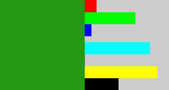 Hex color #249a15 - green