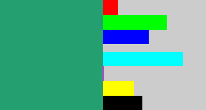 Hex color #249f6f - teal green