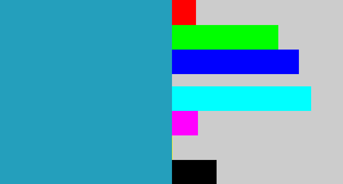 Hex color #249fbc - tealish