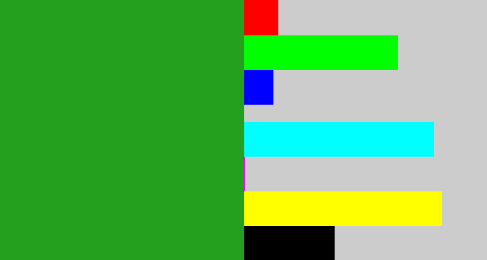 Hex color #24a01e - green