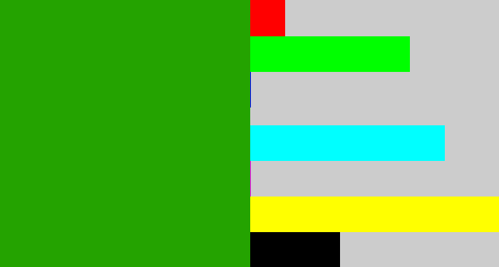 Hex color #24a300 - grassy green