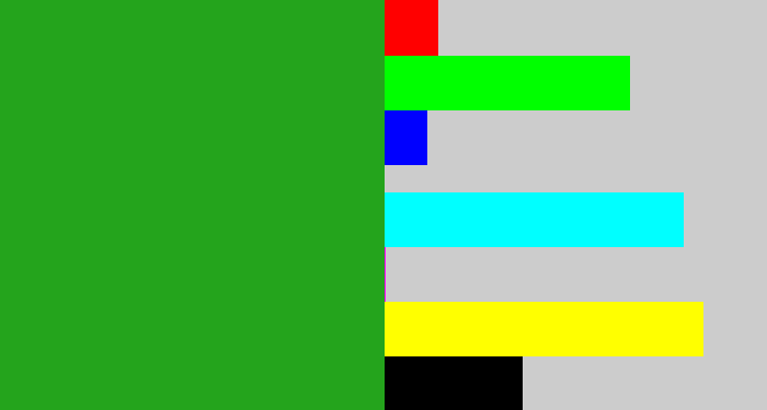 Hex color #24a41c - green