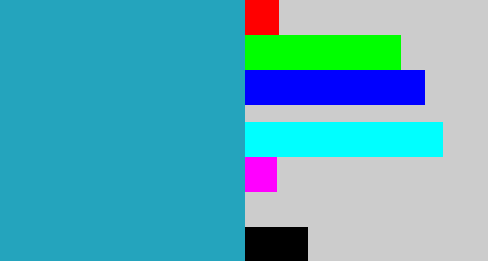 Hex color #24a4bd - topaz
