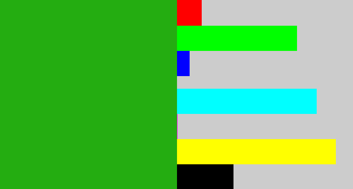 Hex color #24ad11 - green