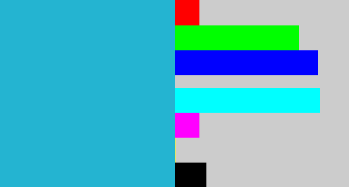 Hex color #24b4d1 - turquoise blue
