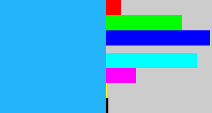Hex color #24b4fb - azure